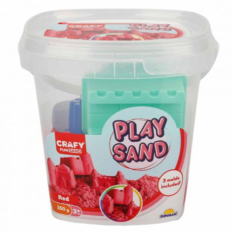 Nisip senzorial modelabil Fun Sand 350 gr Rosu si 3 unelte de modelat CRAFY CFS01000451 - imagine 8
